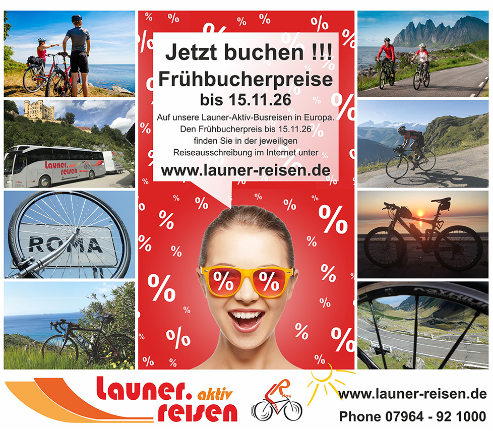 Frühbucherrabatt 2027 Launer-Reisen