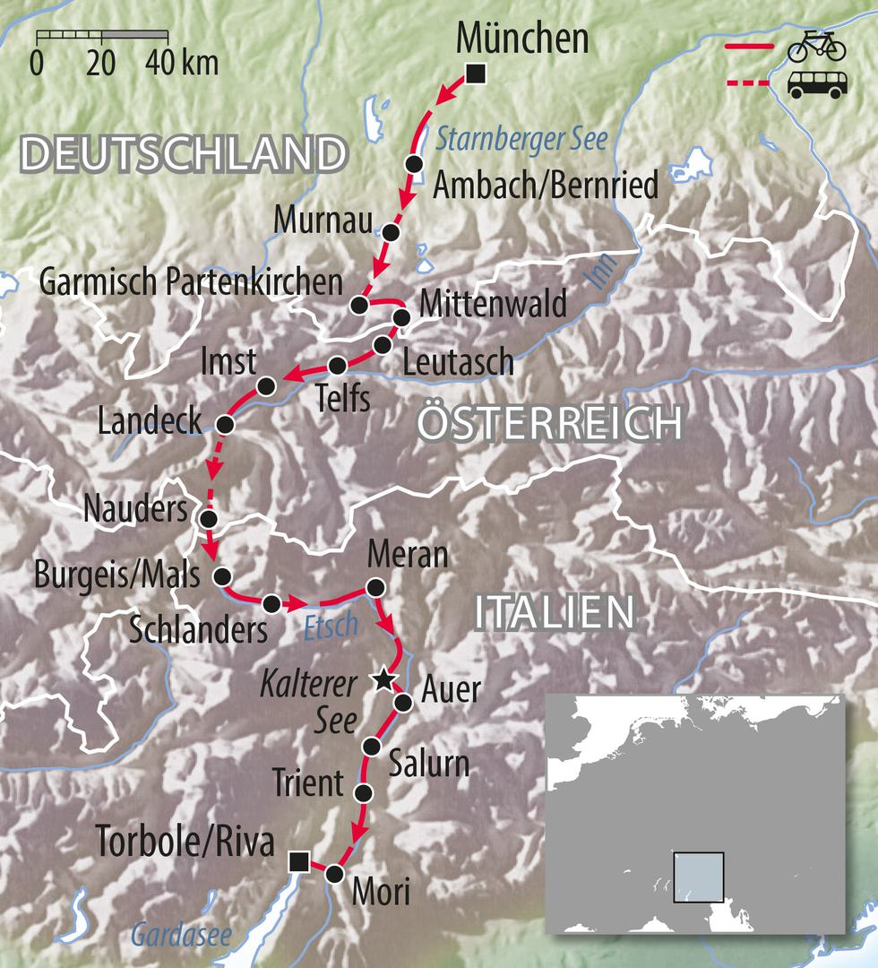 von münchen zum gardasee mit dem fahrrad