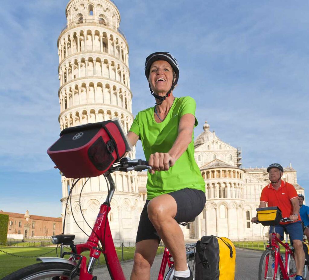 Fahrradtour Toskana - Pisa Schiefer Turm - Radfahrer