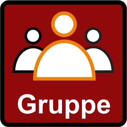 Symbol für eine Gruppenreise bzw. Gruppenradreise oder Gruppenwanderreise