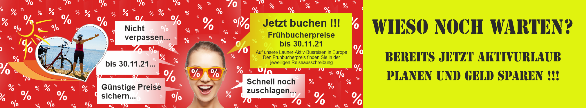 Frühbucherpreise Radreisen Wanderreisen Launer-Reisen