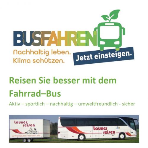 Nachhaltig sicher unser Reisebus Logo Titel